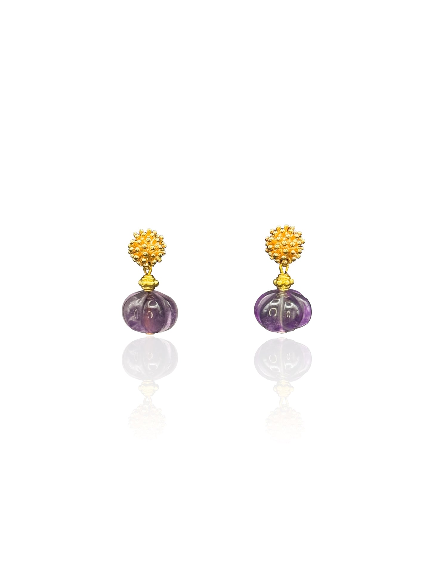 Carved Fluorite Drop Earrings