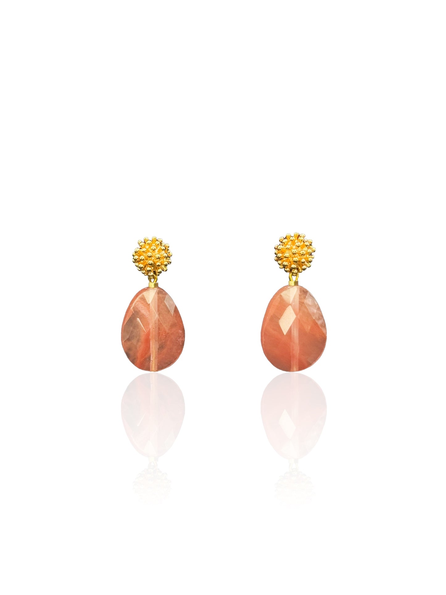 Watermelon Red Tourmaline Drop Earrings