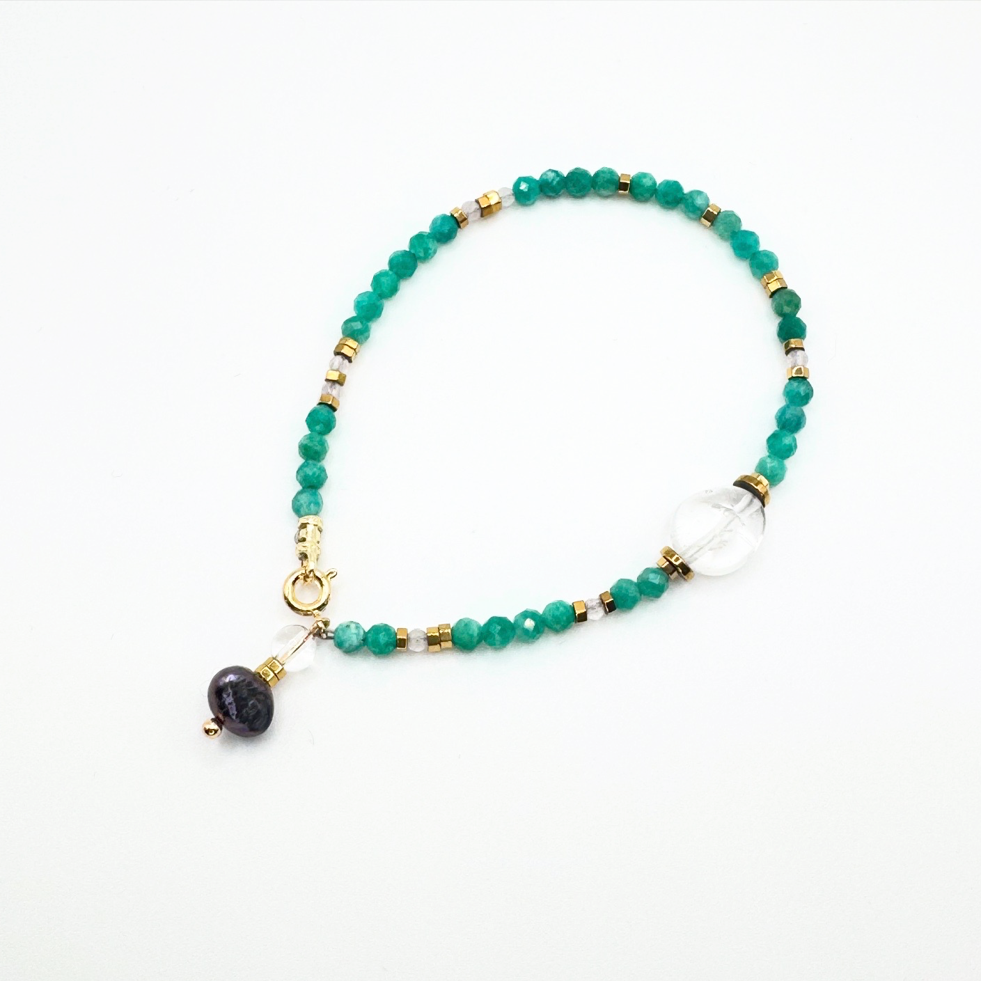 Handcrafted Faceted Amazonite gemstone bracelet