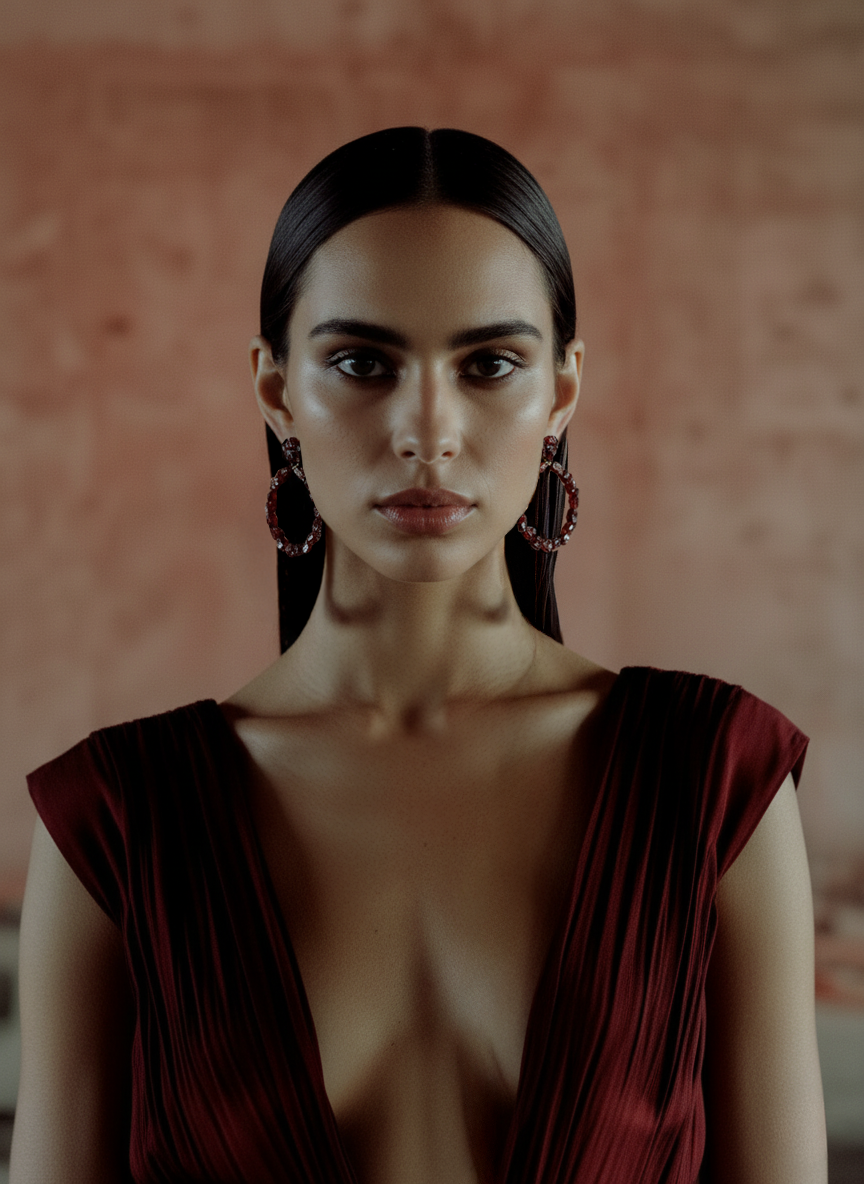 Garnet Gemstone Hoops