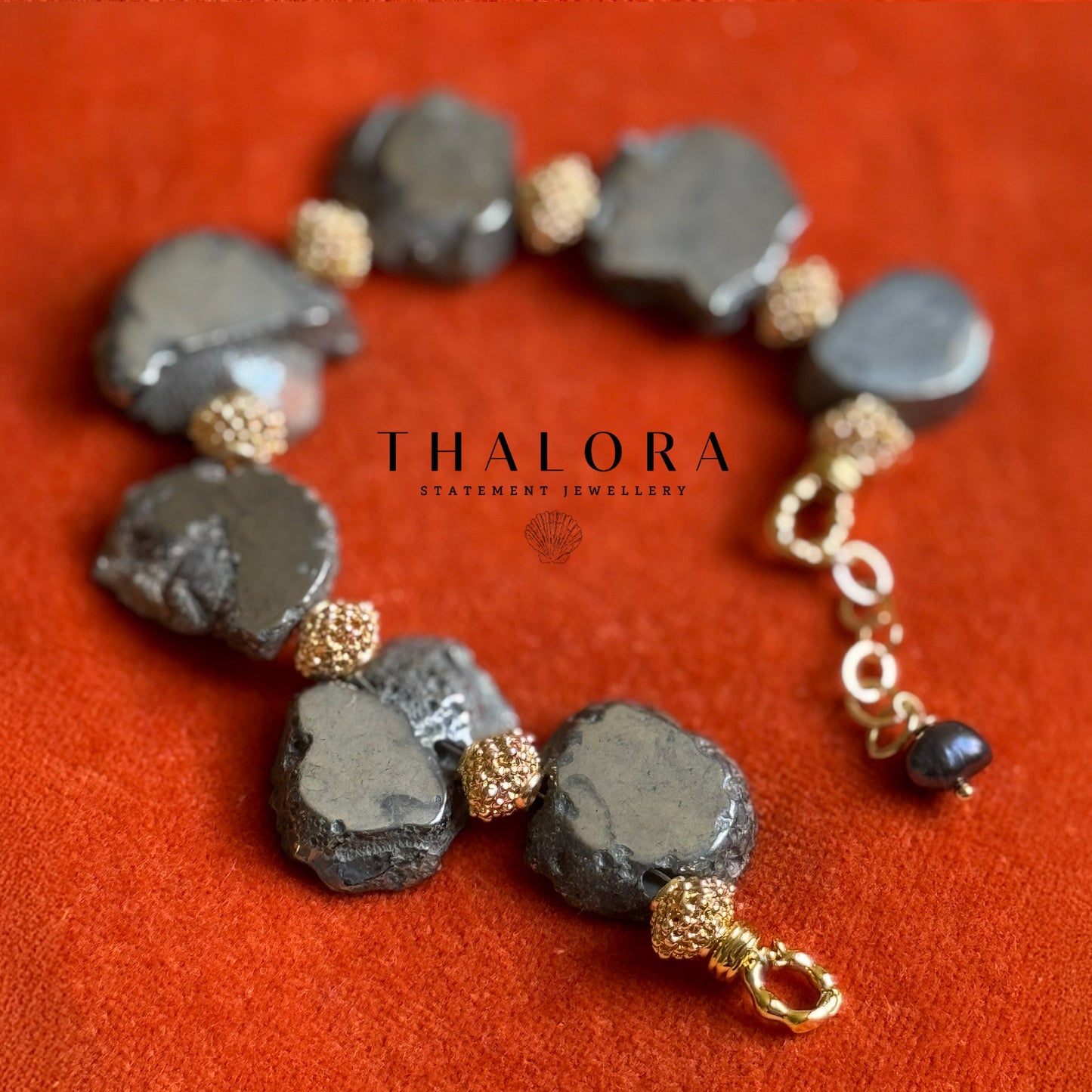 titanium plated agate gemstone silver boho bracelet statement jewelry jewellery