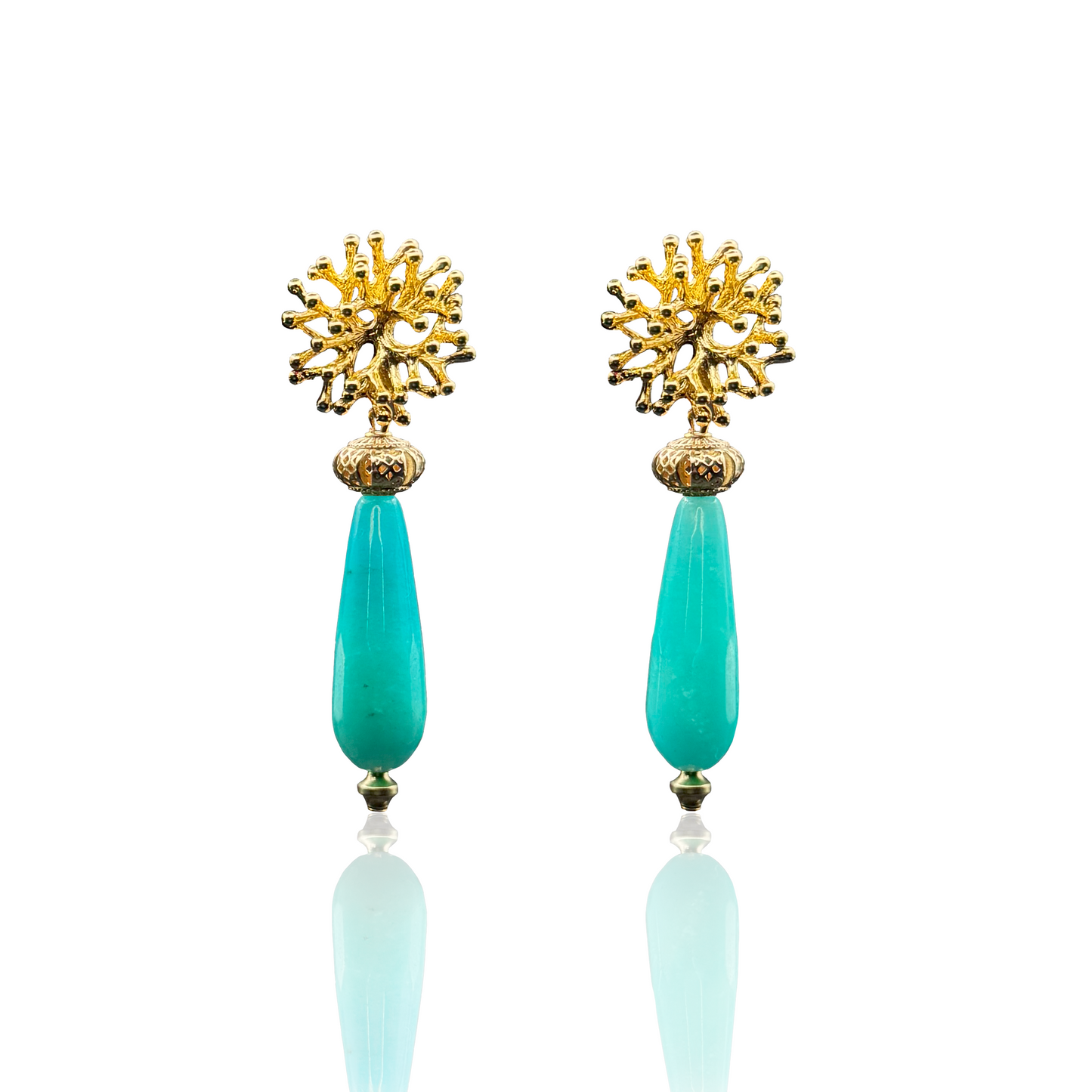Faceted Amazonite Drop Earrings