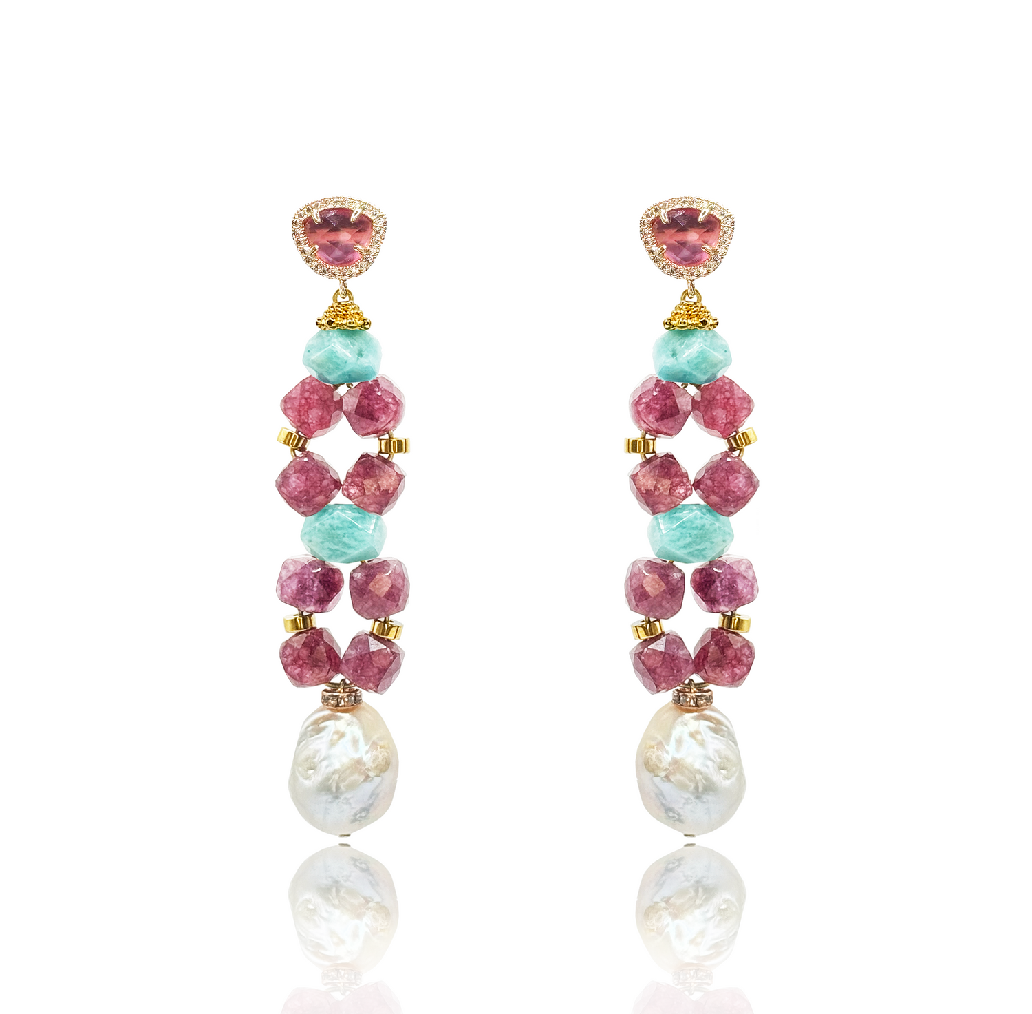 Gemstone Earrings - Crystals & Pearls