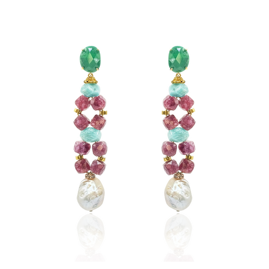 ANETHYST-amazonite-BAROQUE-PEARL-gemstone-drop-earrings-luxury-jewellery-funky-earrings