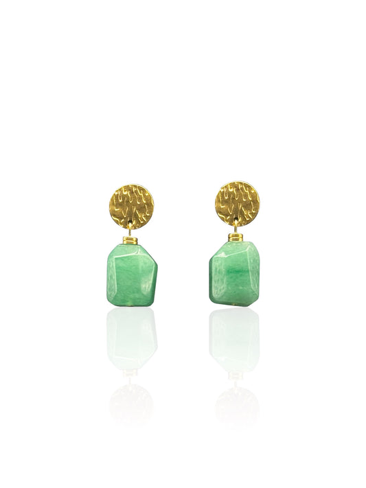 Green Tourmaline Gemstone Earrings