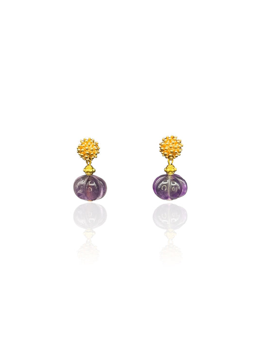 Carved Fluorite Drop Earrings