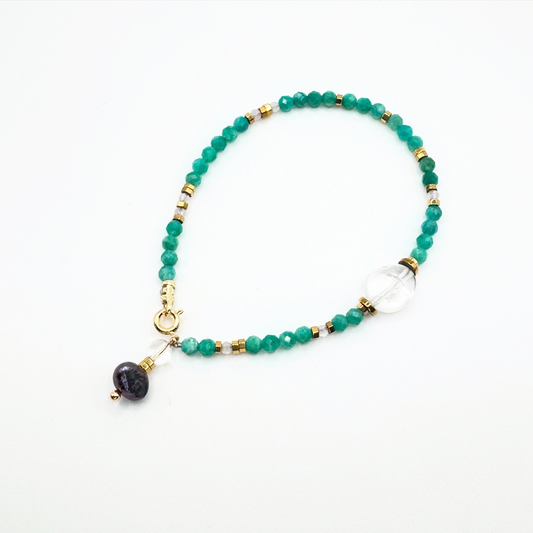 Handcrafted Faceted Amazonite gemstone bracelet