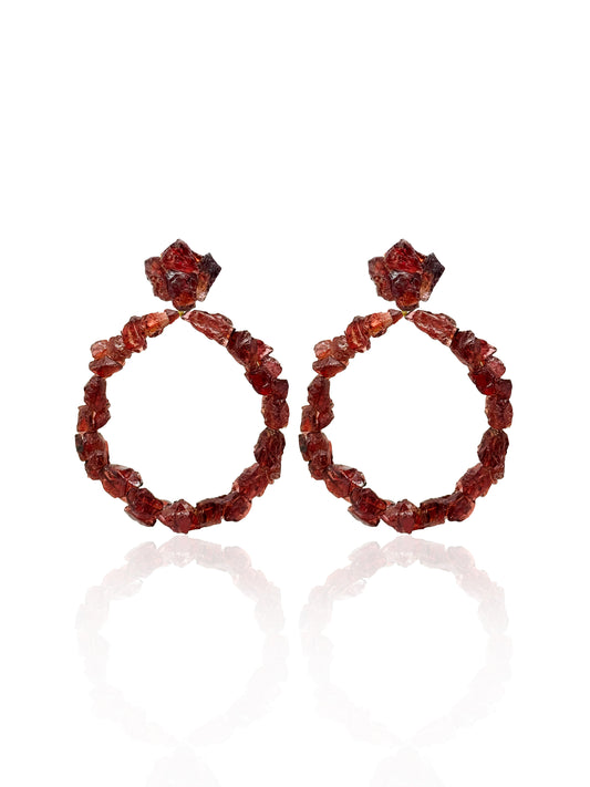 Garnet Gemstone Hoops