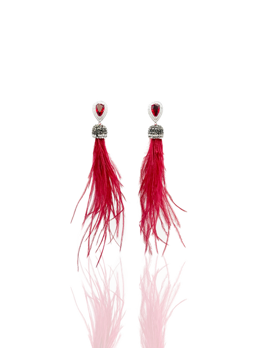 Red Wings Statement Earrings