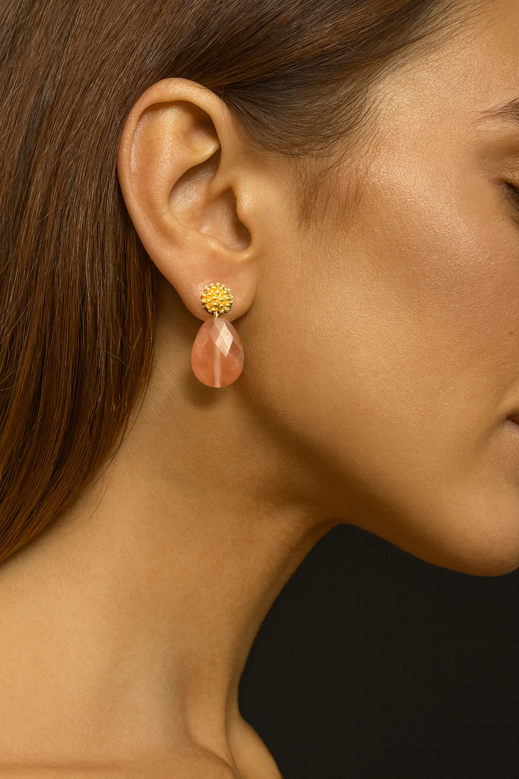 Watermelon Red Tourmaline  Drop Earrings